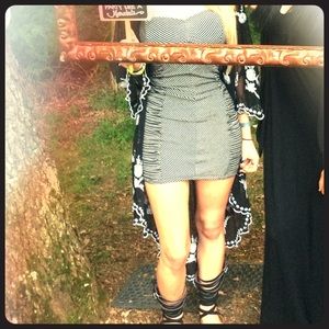 Black and grey striped Guess dress