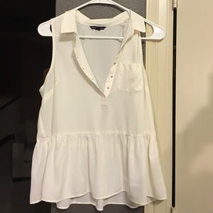 White sheer tank top