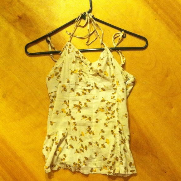 Beige Floral Tank top