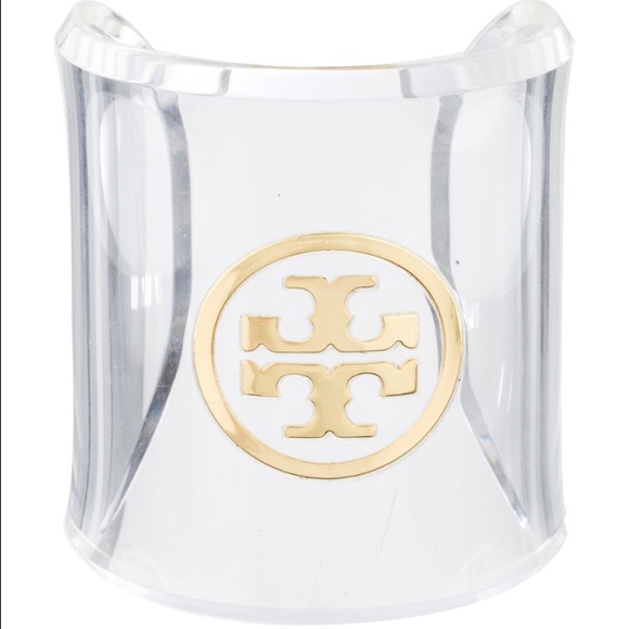 Tory Burch Clear Lucite Logo Cuff