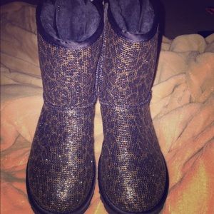 Brand new uggs  navy blue metallic gold cheetah
