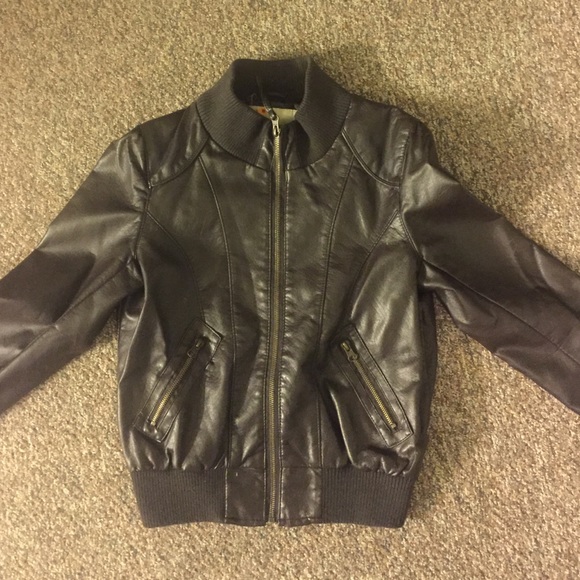 Brown leather jacket