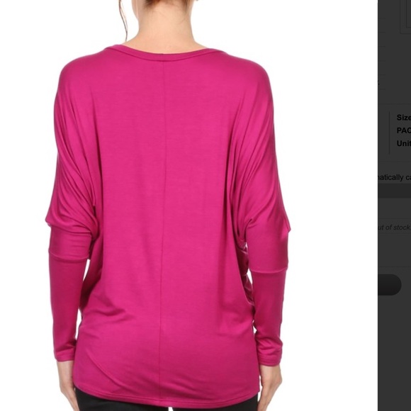 NWT Fuchsia Batwing S, M, L - Picture 2 of 4