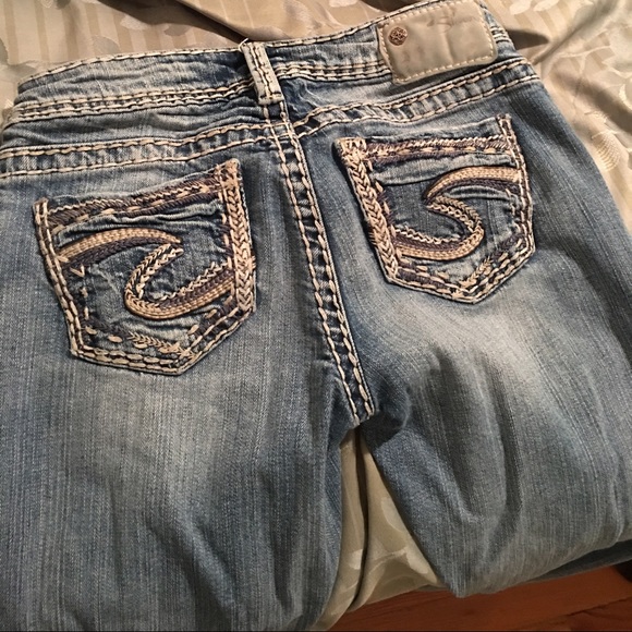 Light wash silver jeans