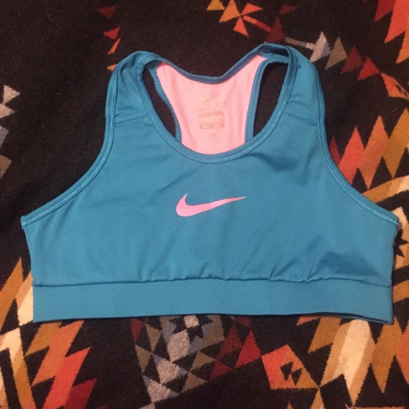 Nike PRO Dri-fit sports bra bubble gum pink blue