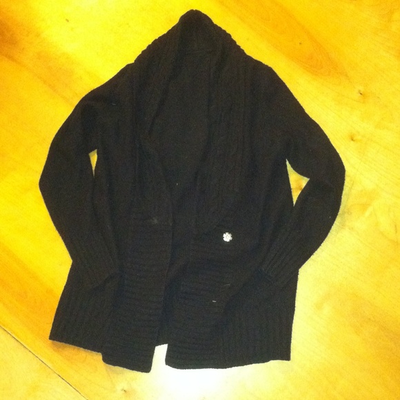 Black Cable Knit Cardigan