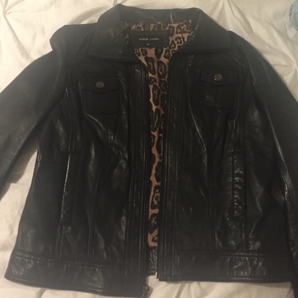 Black rivet/Wilson leather XL womens jacket