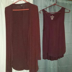 American Eagle cardigan and under shirt