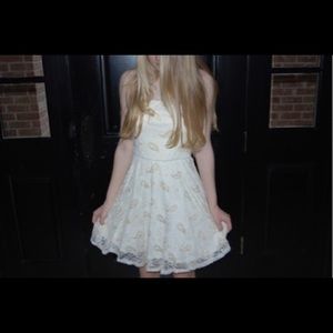 White and gold dress