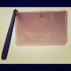 Kate Spade rose gold glitter wristlet-clutch