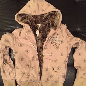 Faux fur lined hoodie