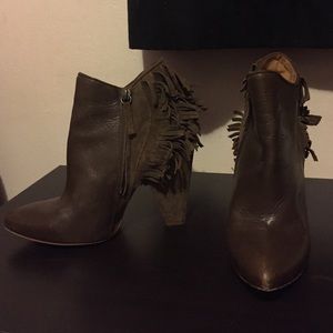DARK CHOCOLATE BOOTIES WITH FRINGE