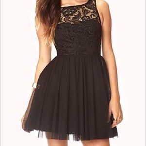 Forever 21 lace and tulle little black dress