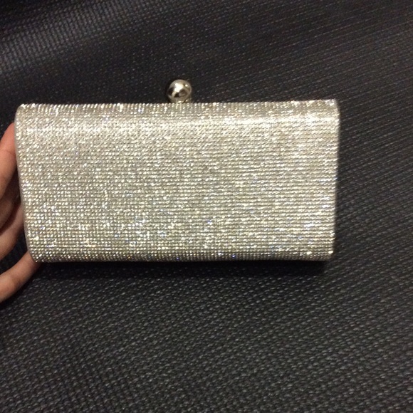 Designer evening clutch bag. Crystal design.