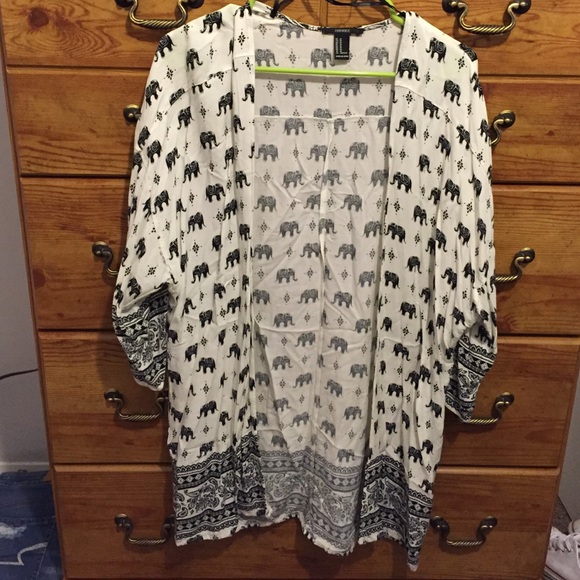 Kimono with elephants on it