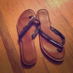 Brown gap sandals.