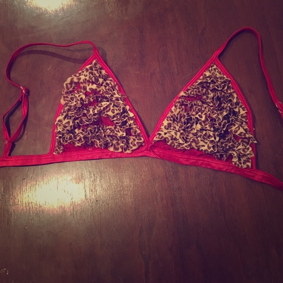 Red & Leopard print bra