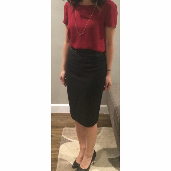 Piperlime burgundy crew neck blouse
