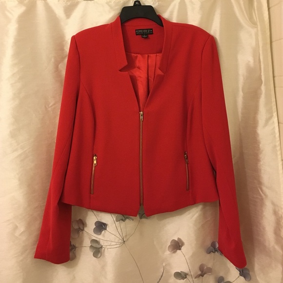 Red Blazer W/ Gold Zippers