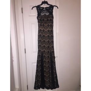 Betsy & Adam Black Lace Prom Dress *PRICE DROPPED!