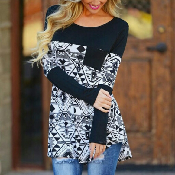 Tops - BLACK AND WHITE COTTON TOP