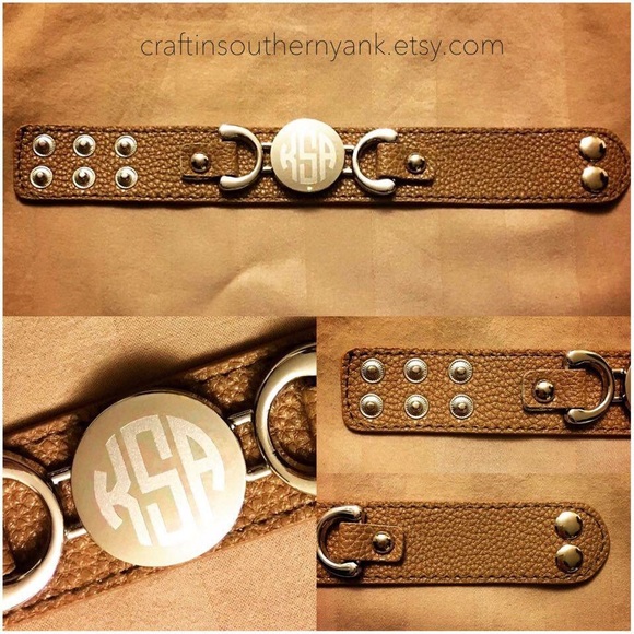 Monogrammed cuff bracelet