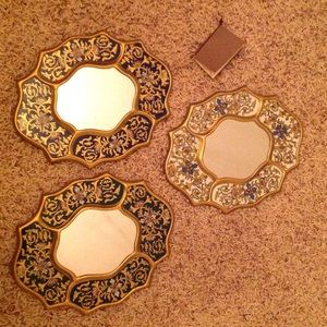 Set of 3 mirrors- hand painted- PERU