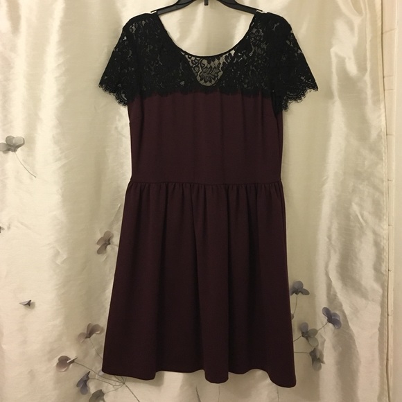 Black and Maroon Bar III Dress