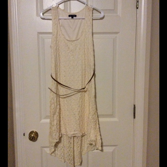As U Wish Cream Crochet Pattern Asymmetrical Dress