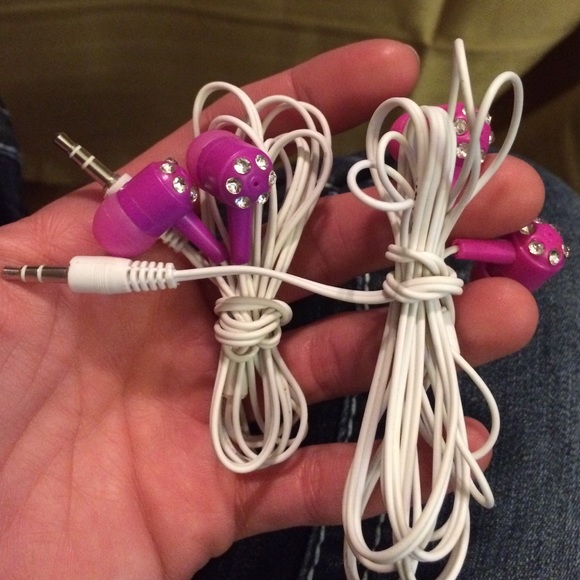 Two pairs of blingy head phones