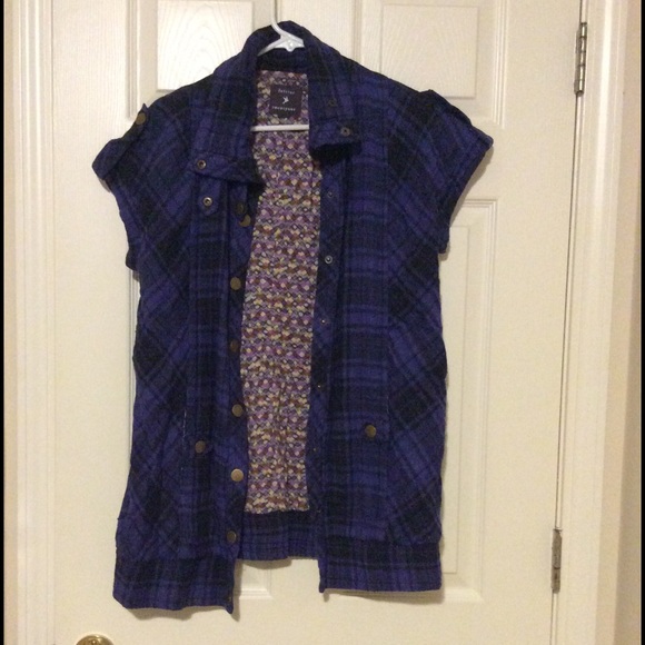 Forever 21 Button-Up Cap-Sleeved Jacket-Top