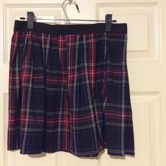 Olsenboye Red, Black and Blue Plaid Mini Skirt