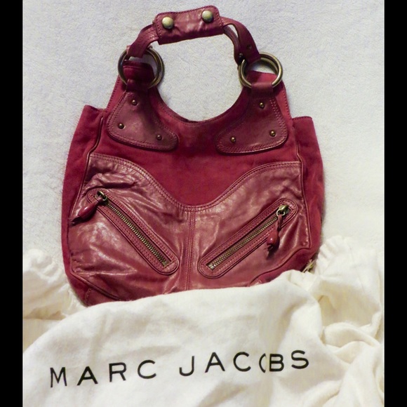 Marc Jacobs Collection Red Leather & Suede  Bag