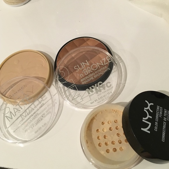 NYX correcting powder, NYC bronzer, Rimmel powder
