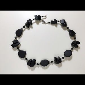 Necklace~black, smooth stones