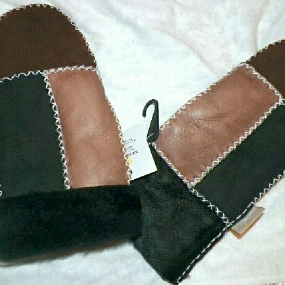Free People Leather and Sheepskin Mittens