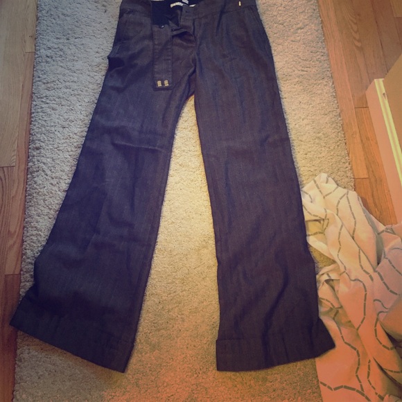 Charcoal dress pants.