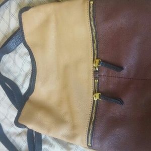 Authentic Leather Fossil Foldover Tote
