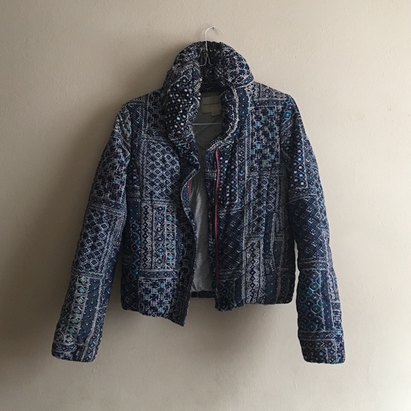 Anthropologie patterned winter coat