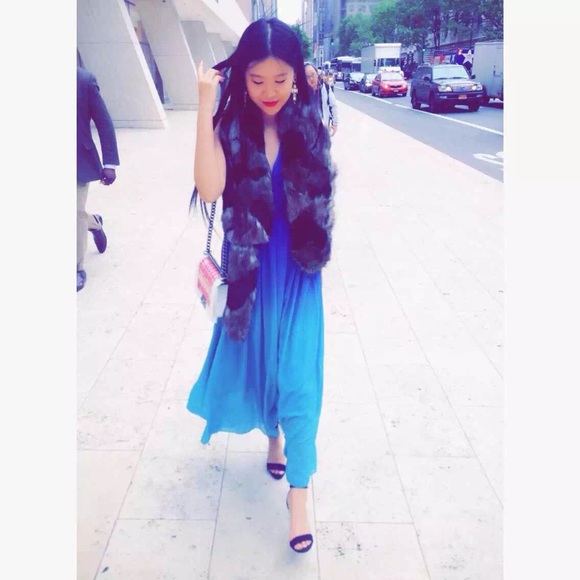 blue ombré flowy dress