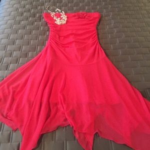 Strapless flowing dress