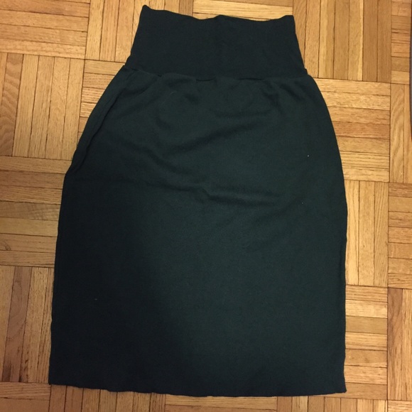 American Apparel Green Cotton Pencil Skirt