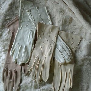 Vintage 3 pairs gloves long n short medium