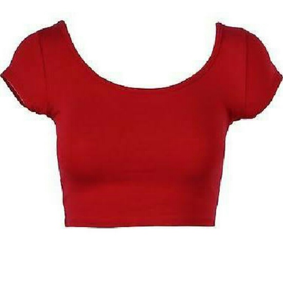 Ambiance Apparel red crop top: like NEW!