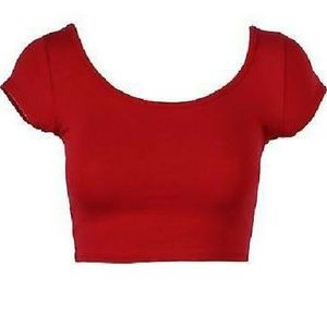 Ambiance Apparel red crop top: like NEW!