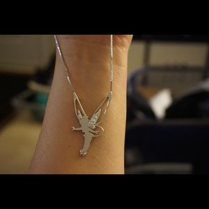 tinkerbell swarovski silver necklace