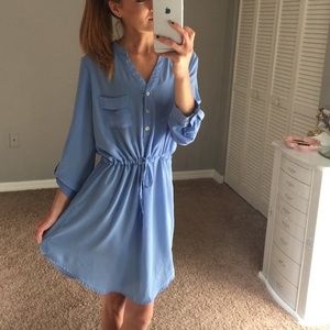 Blue Button down dress
