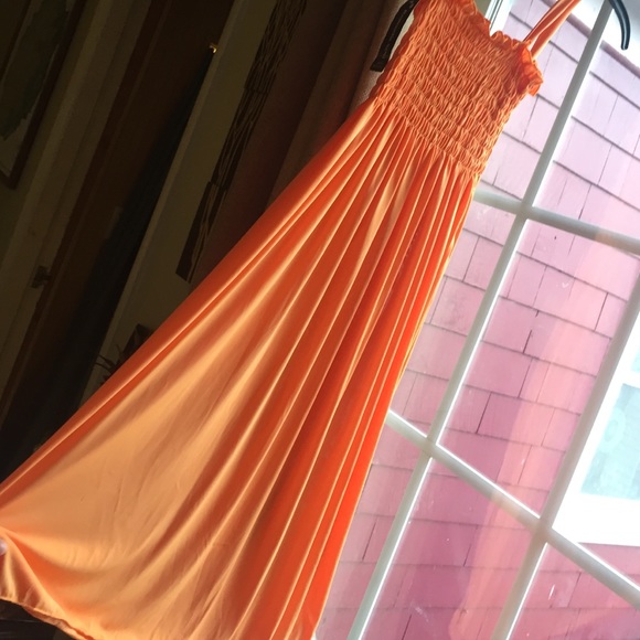 Orange bathing suit cover up