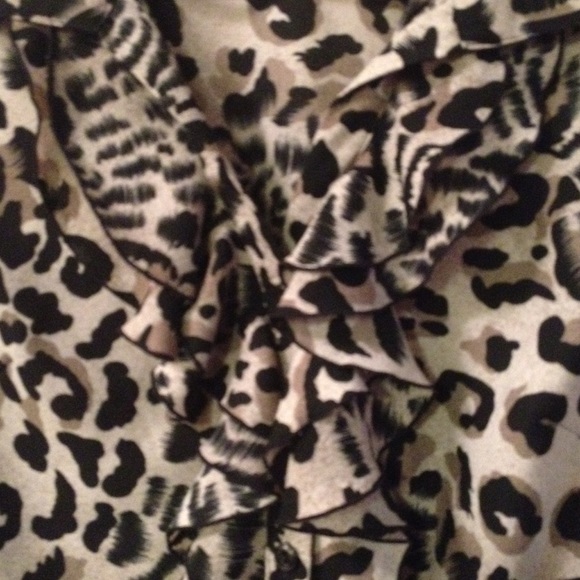 Leopard print button down NWOT - Picture 3 of 4