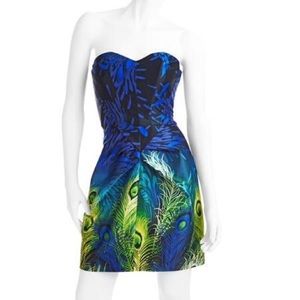Peacock cocktail dress
